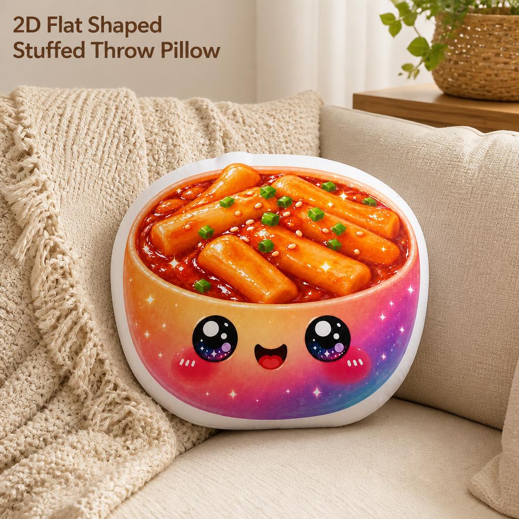 Tteokbokki Rice Cake - Almohada de Peluche Tteokbokki Kawaii, Pastel