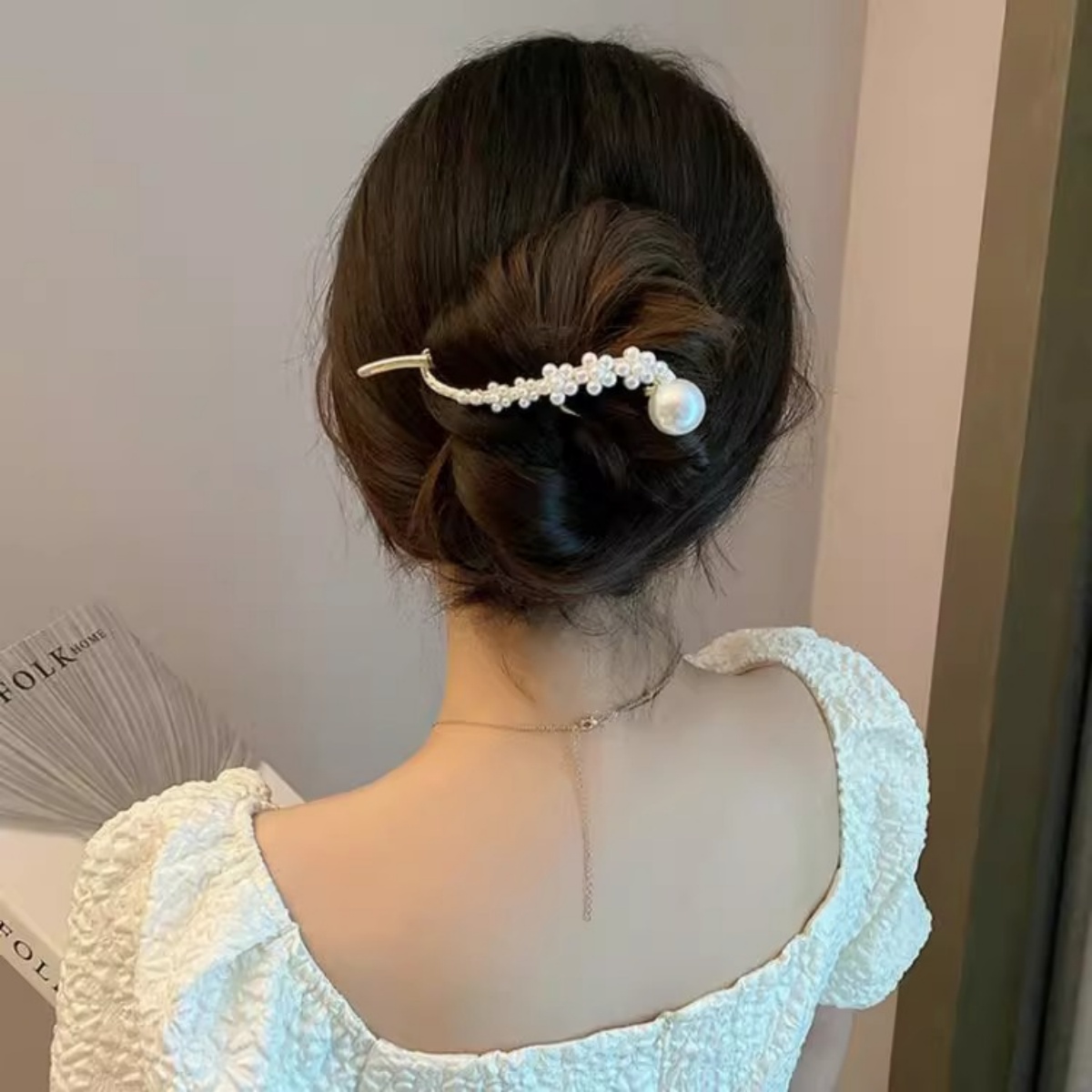 Pinza para el pelo de perlas c - Korean Women Lifestyle reseña y precio