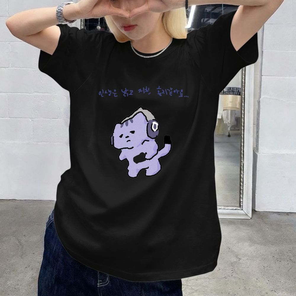 Camiseta con estampado de text - Korean Women Lifestyle reseña y precio